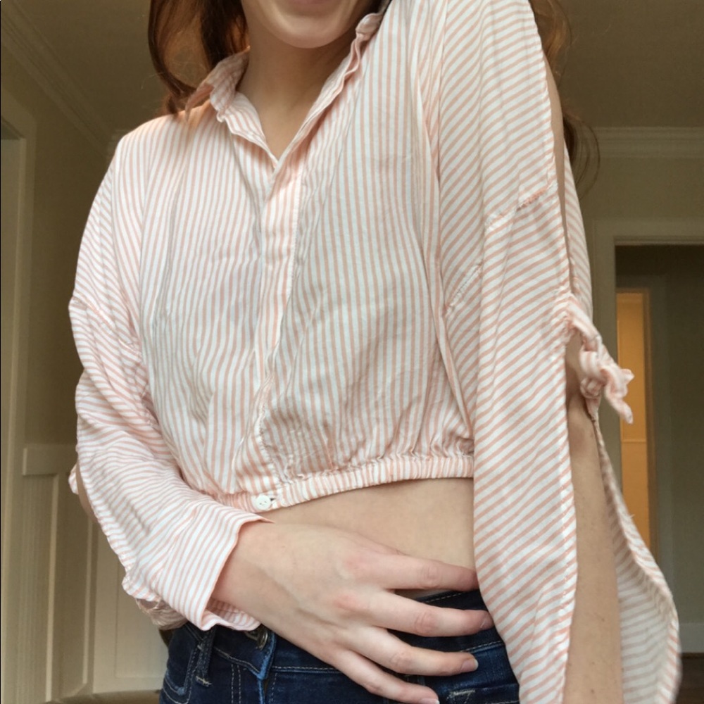 Button down cropped